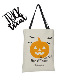 Halloween Trick or Treat tote bag canvas